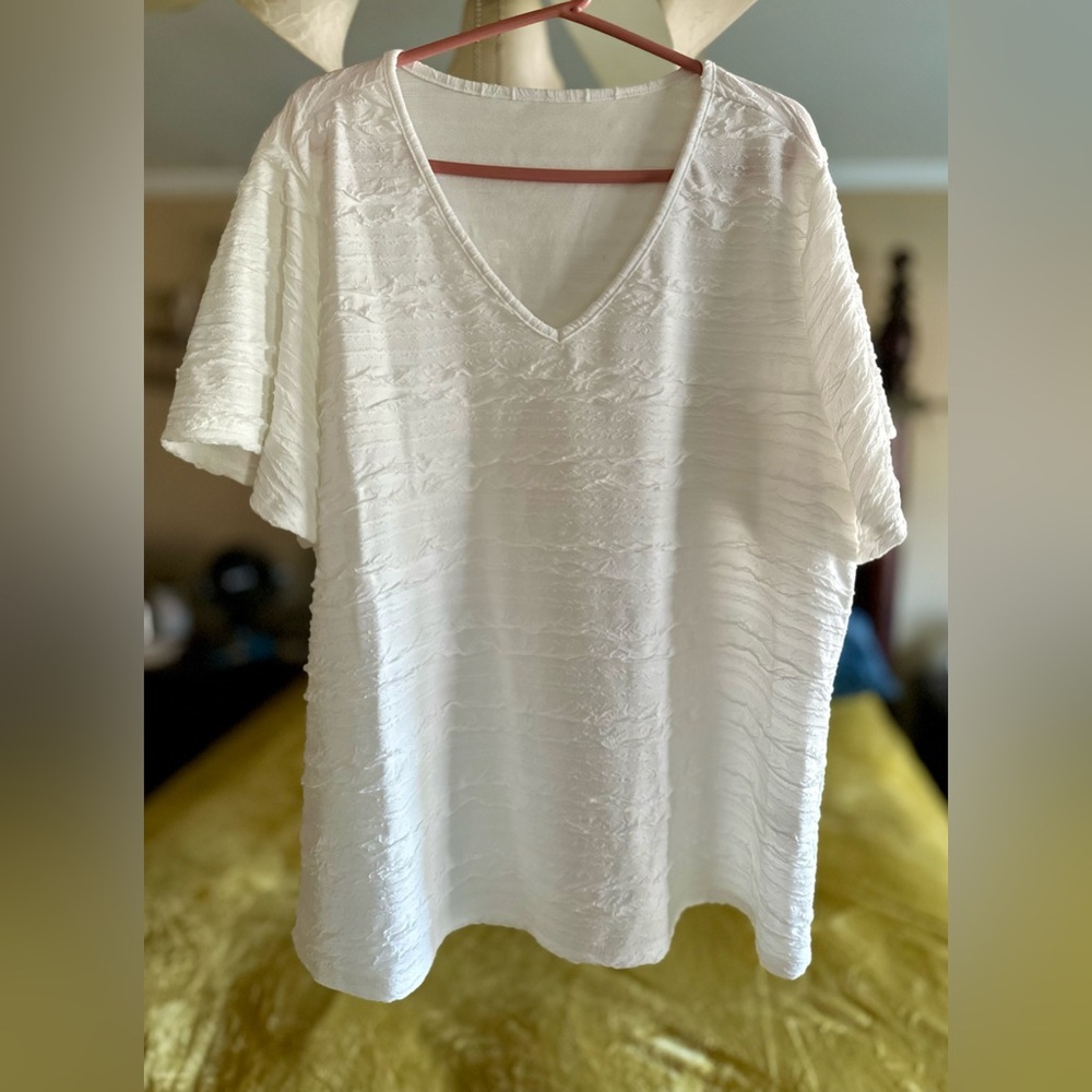 White V-Neck Top